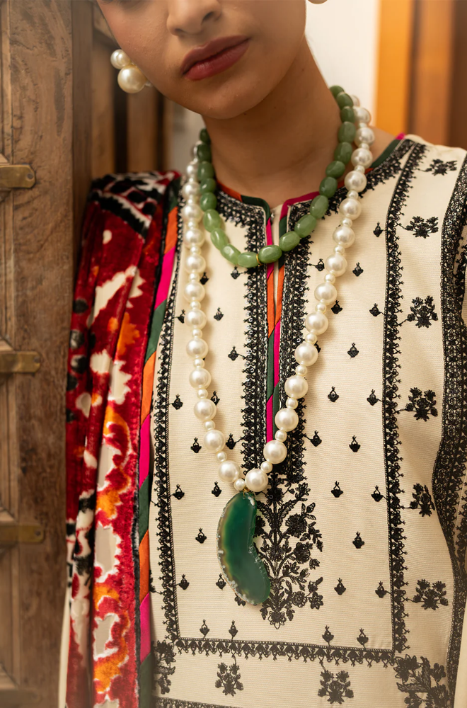 Binilyas - 3PC Lawn Embroidered Suit - FFU0203 - Farakh Fabrics