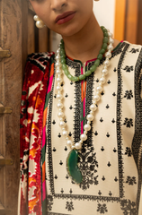 Binilyas - 3PC Lawn Embroidered Suit - FFU0203 - Farakh Fabrics