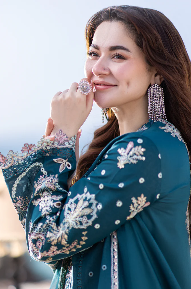 Qalamkar - 3PC Lawn ChickenKari Embroidered Suit - FFU0360 - Farakh Fabrics