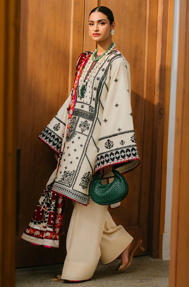 Binilyas - 3PC Lawn Embroidered Suit - FFU0203 - Farakh Fabrics
