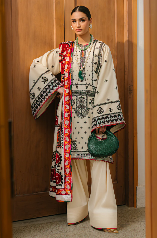 Binilyas - 3PC Lawn Embroidered Suit - FFU0203 - Farakh Fabrics
