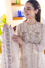 QALAMKAR - 3PC Lawn Embroidered Suit - FFU0358 - Farakh Fabrics
