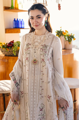 QALAMKAR - 3PC Lawn Embroidered Suit - FFU0358 - Farakh Fabrics