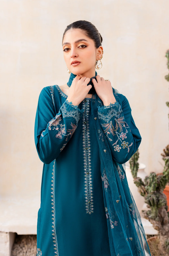Batik - 3PC Lawn Embroidered Suit - FFU0133 - Farakh Fabrics