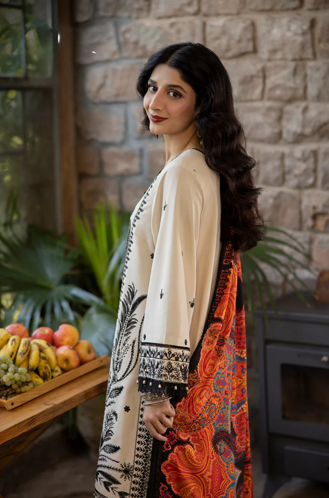 Asim Jofa - 3PC Lawn Embroidered Suit - FFU0216 - Farakh Fabrics