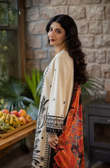 Asim Jofa - 3PC Lawn Embroidered Suit - FFU0216 - Farakh Fabrics