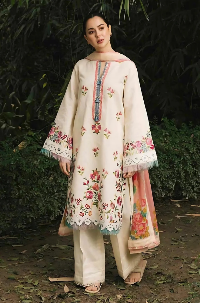 Zara Shahjahan - 3PC Lawn Embroidered Suit - FFU0224 - Farakh Fabrics