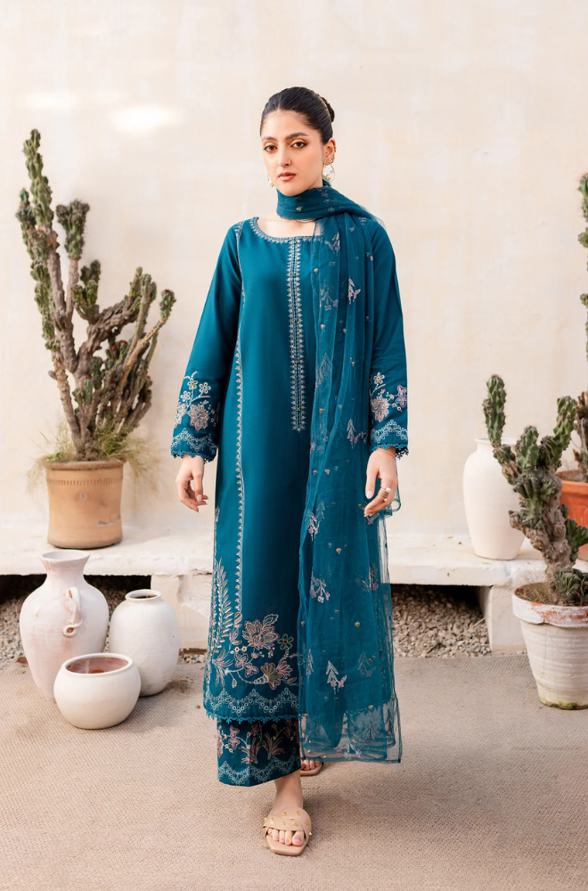 Batik - 3PC Lawn Embroidered Suit - FFU0133 - Farakh Fabrics