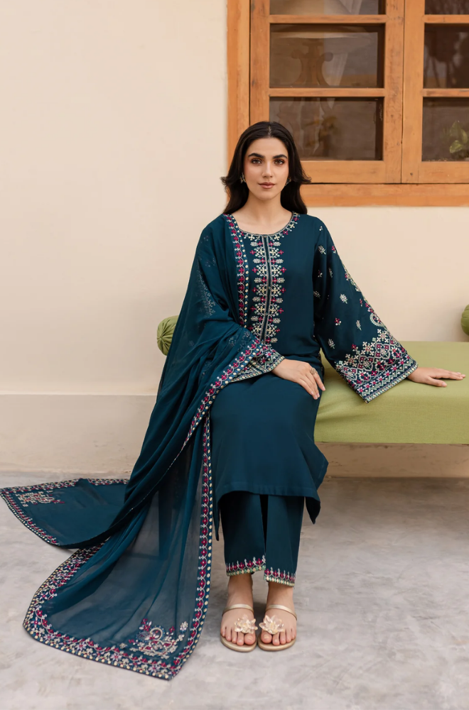 Sapphire - 3PC Lawn Embroidered Suit - FFU0201 - Farakh Fabrics