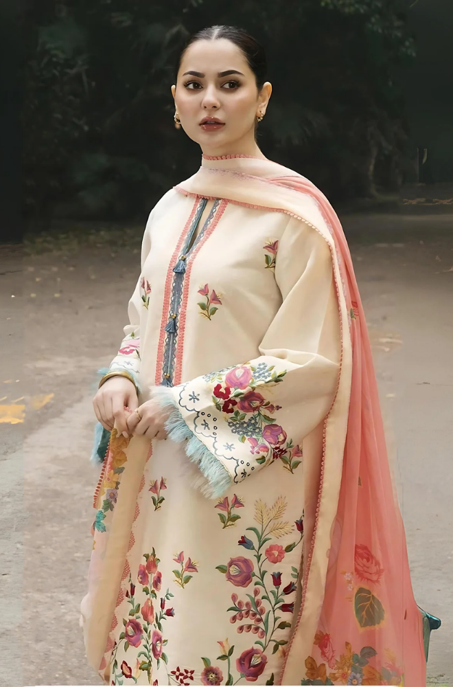 Zara Shahjahan - 3PC Lawn Embroidered Suit - FFU0224 - Farakh Fabrics