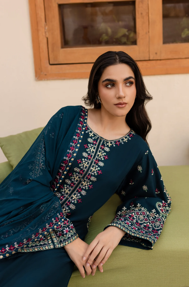Sapphire - 3PC Lawn Embroidered Suit - FFU0201 - Farakh Fabrics