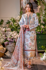 Sapphire - 3PC Lawn Digital Printed Suit - FFU179 - Farakh Fabrics