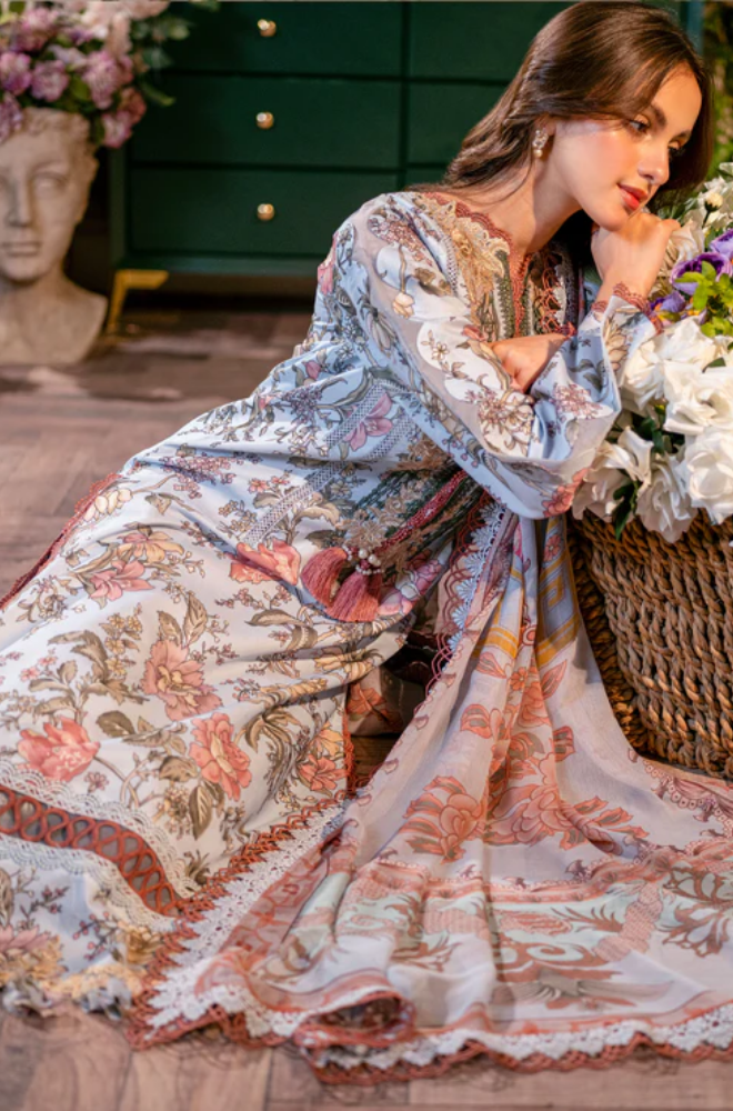 Sapphire - 3PC Lawn Digital Printed Suit - FFU179 - Farakh Fabrics