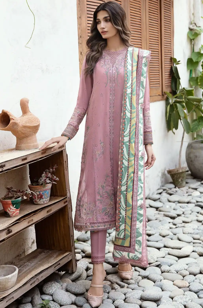 Jazmin - 3PC Lawn Embroidered Suit - FFU0183 - Farakh Fabrics