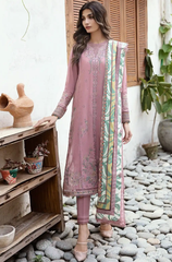 Jazmin - 3PC Lawn Embroidered Suit - FFU0183 - Farakh Fabrics