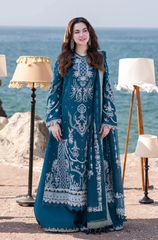 Qalamkar - 3PC Lawn ChickenKari Embroidered Suit - FFU0360 - Farakh Fabrics