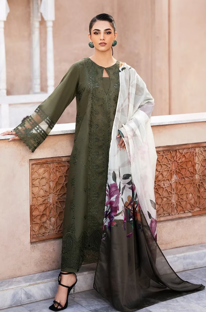 Esra - 3PC Lawn Embroidered Suit - FFU0202 - Farakh Fabrics
