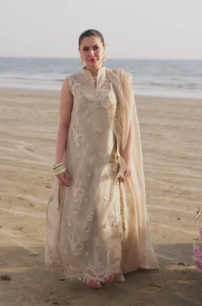 Qalamkar - 3PC Lawn ChickenKari Embroidered Suit - FFU0339 - Farakh Fabrics