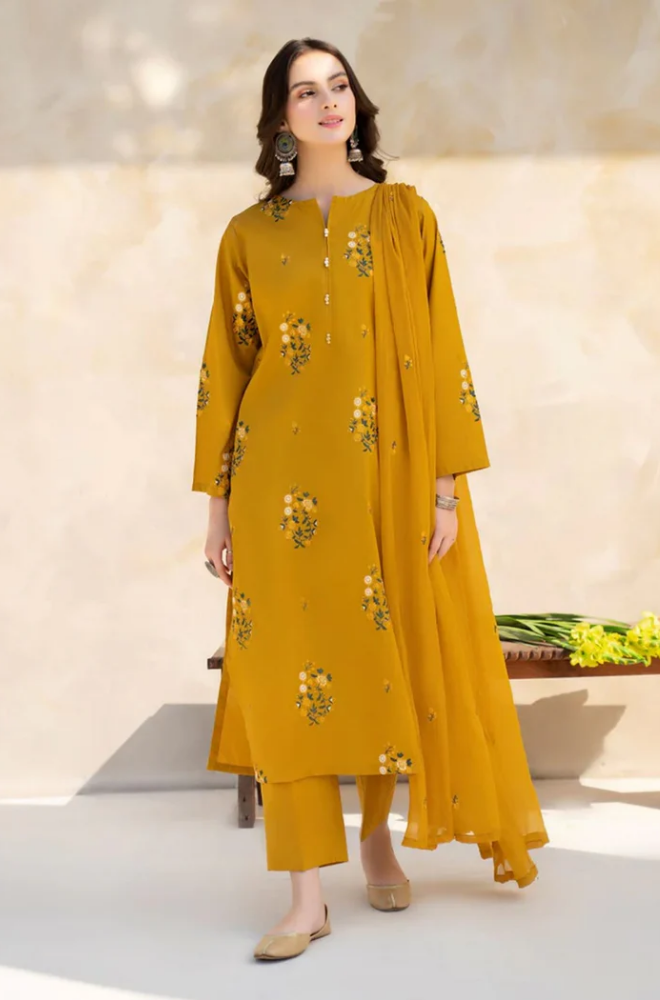 Boraque - 3PC Lawn Embroidered Suit - FFU0156 - Farakh Fabrics