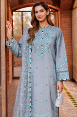 Farasha - 3PC Lawn Embroidered Suit - FFU0163 - Farakh Fabrics