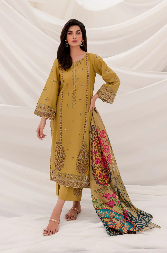 Batik - 3PC Lawn Embroidered Suit - FFU0228 - Farakh Fabrics