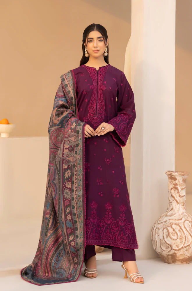 Mohagni - 3PC Lawn Embroidered Suit - FFU0293 - Farakh Fabrics