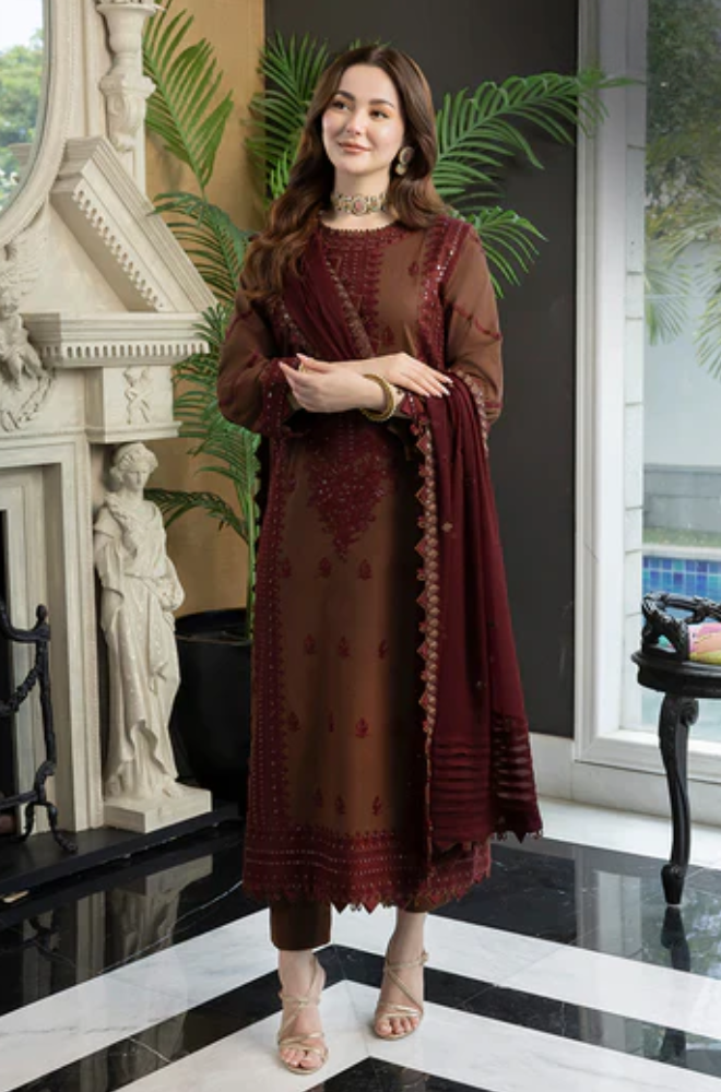 Asim Jofa - 3PC Lawn Embroidered Dress - FFU0140 - Farakh Fabrics