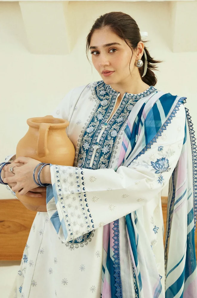 Coco By Zara Shahjahan - 3PC Lawn Embroidered Suit - FFU0170 - Farakh Fabrics