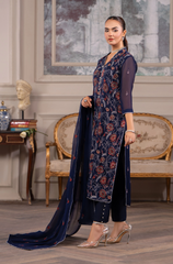 HemStitch - 3PC Lawn Embroidered Suit- FFU0151 - Farakh Fabrics