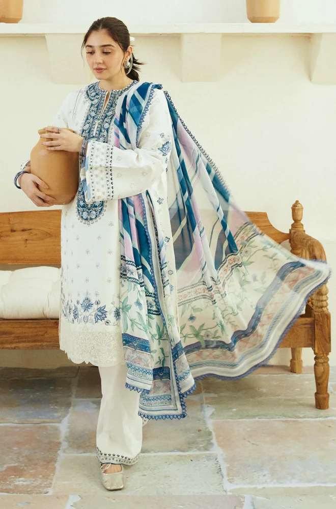 Coco By Zara Shahjahan - 3PC Lawn Embroidered Suit - FFU0170 - Farakh Fabrics