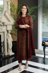 Asim Jofa - 3PC Lawn Embroidered Dress - FFU0140 - Farakh Fabrics