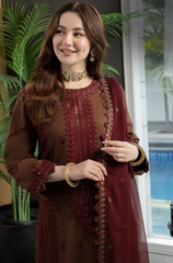 Asim Jofa - 3PC Lawn Embroidered Dress - FFU0140 - Farakh Fabrics