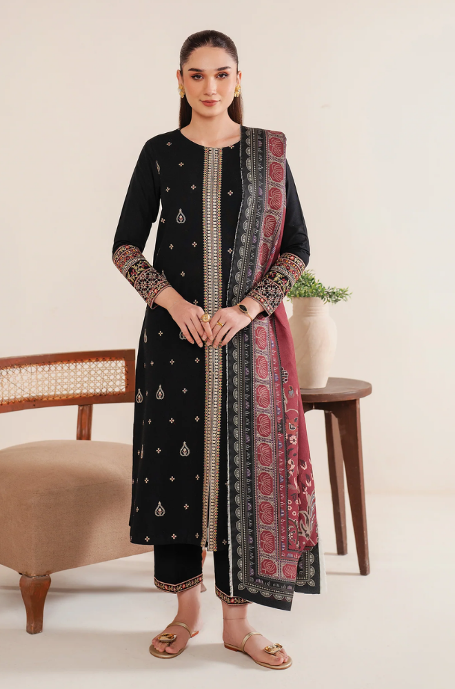 Garnet - 3PC Lawn Embroidered Suit - FFU0214 - Farakh Fabrics