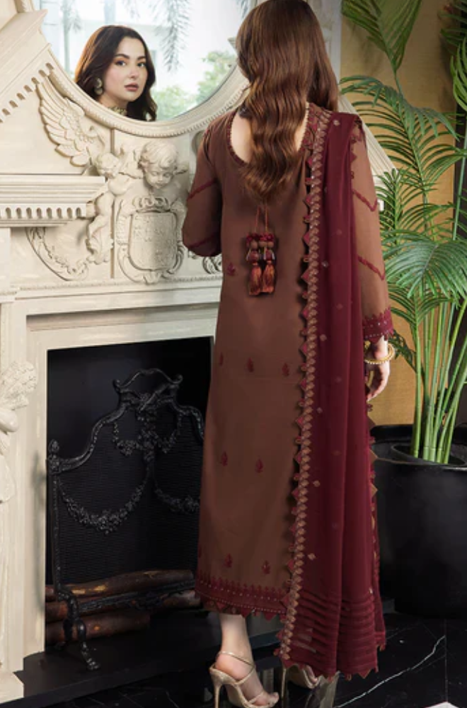 Asim Jofa - 3PC Lawn Embroidered Dress - FFU0140 - Farakh Fabrics