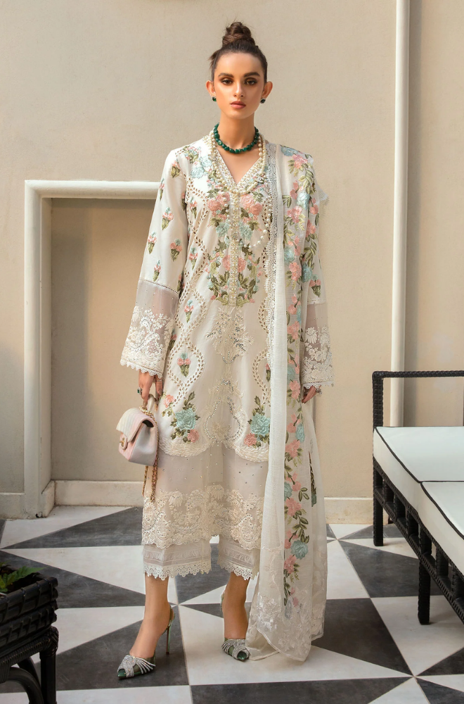 Crimson - 3PC Lawn ChickenKari Embroidered Suit - FFU0227 - Farakh Fabrics