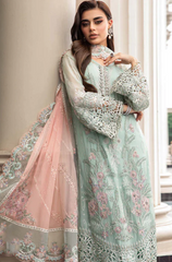 Maria.B - 3PC Organza Embroidered Suit - FFU0176 - Farakh Fabrics