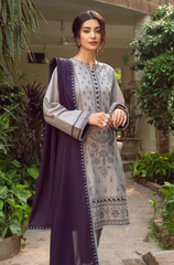 Jazmin - 3PC Lawn Embroidered Suit - FFU0174 - Farakh Fabrics