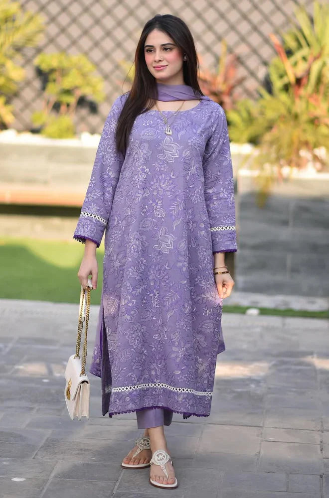 Breeze- 3PC Lawn Embroidered Suit - FFU0291 - Farakh Fabrics