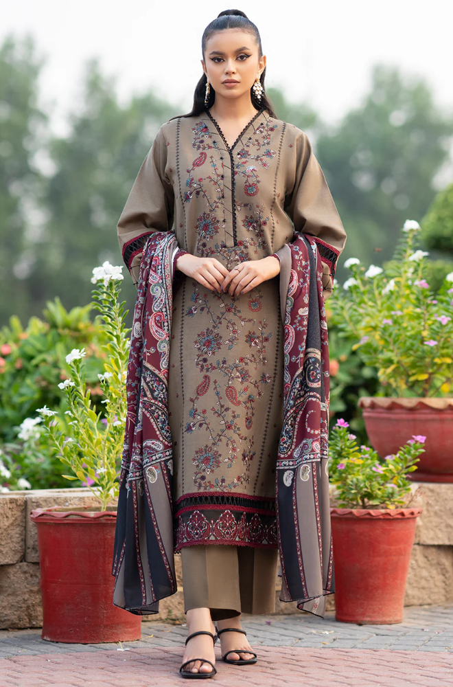 Bin Ilyas - 3PC Lawn Embroidered Suit - FFU0229 - Farakh Fabrics