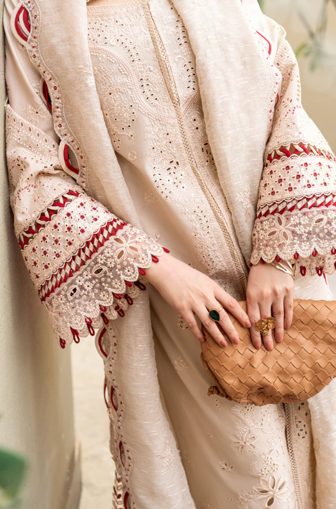 Qalamkar - 3PC Lawn ChickenKari Embroidered Suit - FFU0346 - Farakh Fabrics