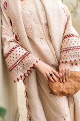 Qalamkar - 3PC Lawn ChickenKari Embroidered Suit - FFU0346 - Farakh Fabrics