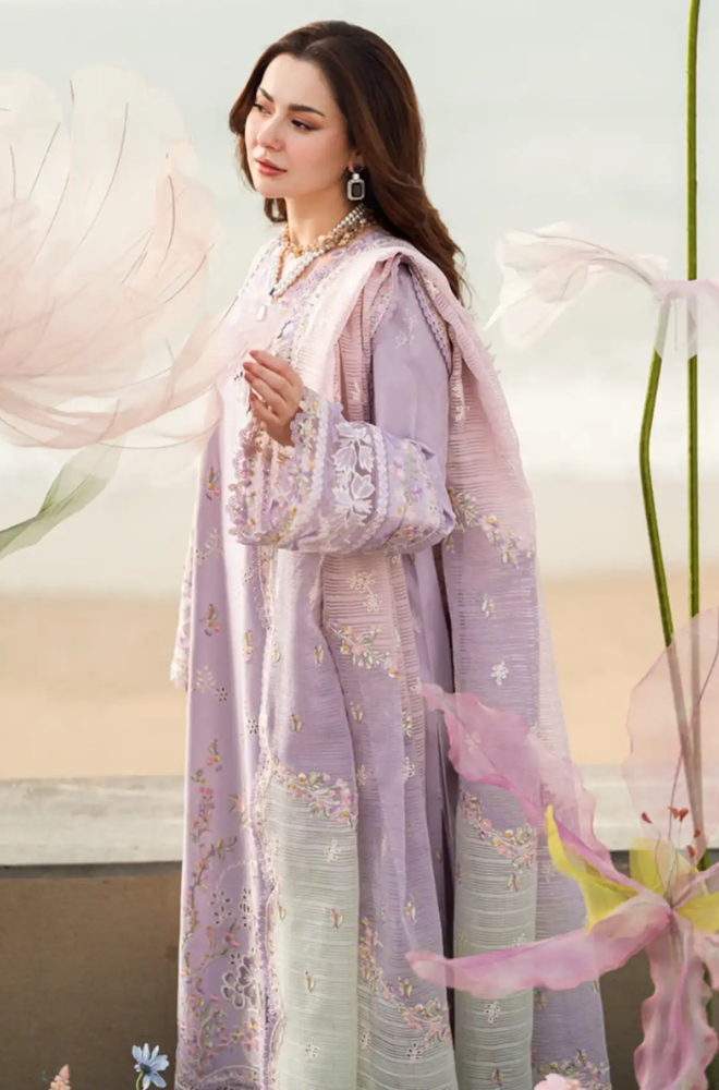 Qalamkar - 3PC Lawn ChickenKari Embroidered Suit - FFU0332 - Farakh Fabrics