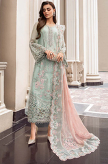 Maria.B - 3PC Organza Embroidered Suit - FFU0176 - Farakh Fabrics