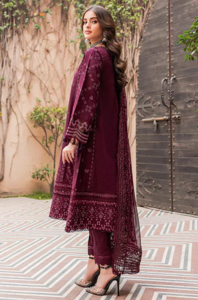 Farasha - 3PC Lawn Embroidered Suit - FFU0129 - Farakh Fabrics