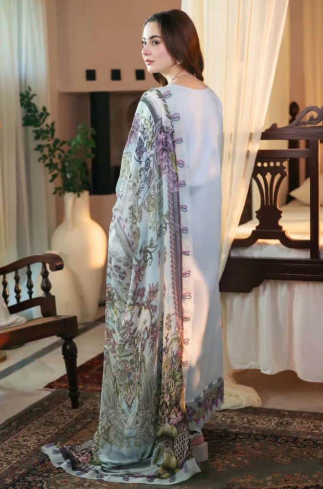 Qalamkar - 3PC Lawn ChickenKari Embroidered Suit - FFU0342 - Farakh Fabrics