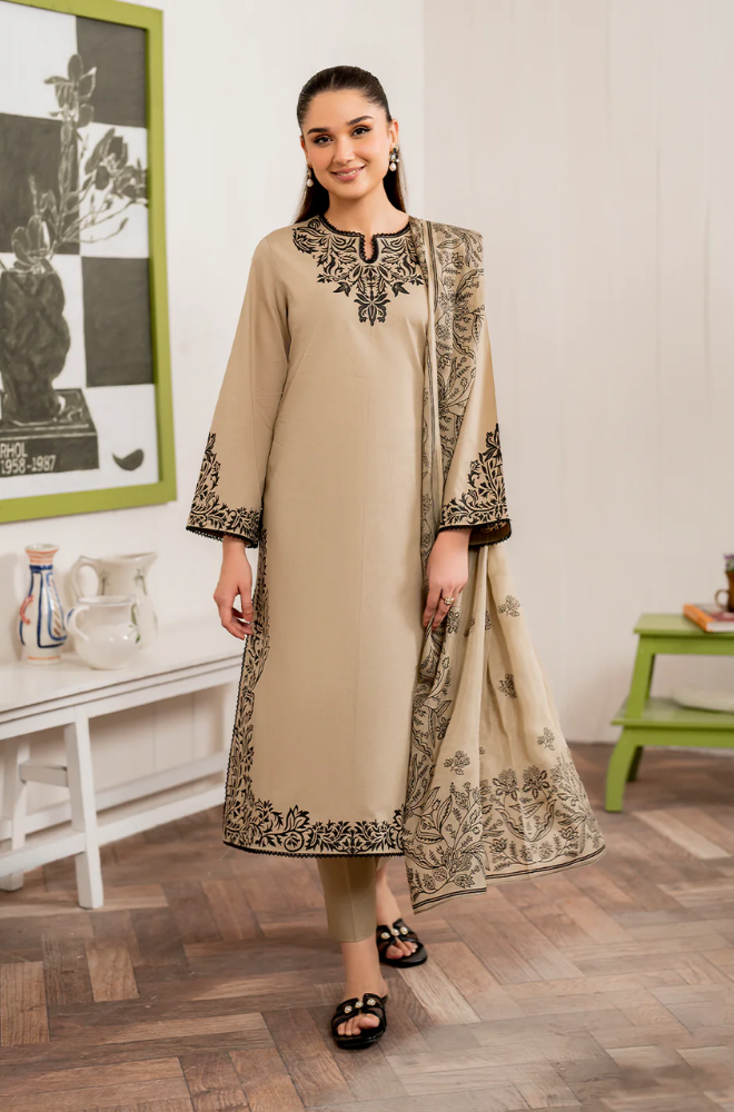 Garnet - 3PC Lawn Embroidered Suit - FFU0222 - Farakh Fabrics
