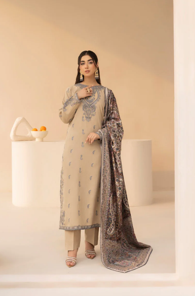 Mohagni - 3PC Lawn Embroidered Suit - FFU0212 - Farakh Fabrics