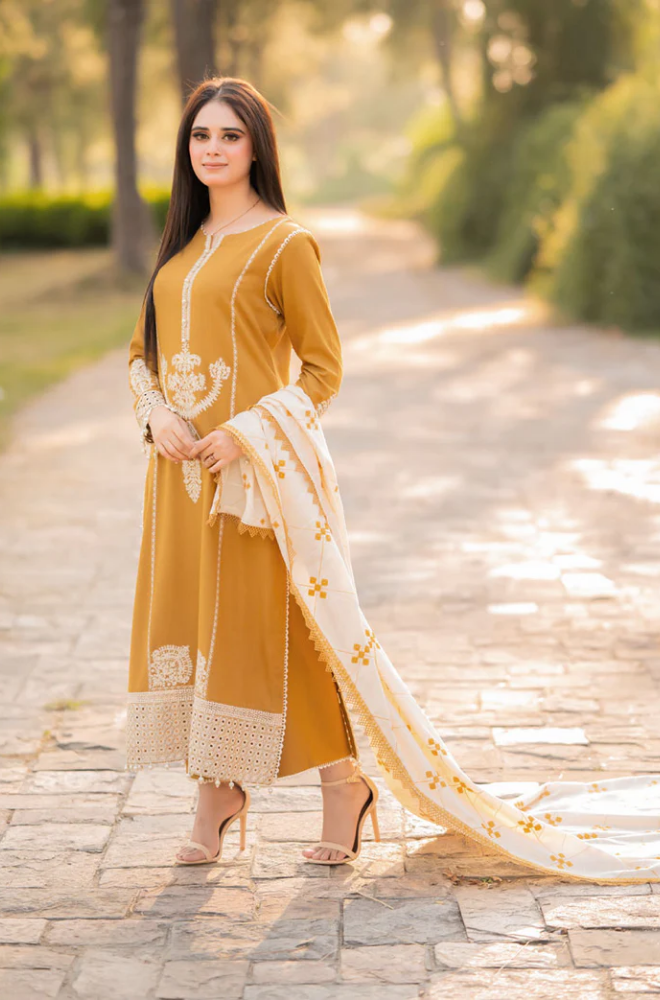 Maria .B. - Winter 3PC Dhanak Embroidered Suit