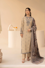 Mohagni - 3PC Lawn Embroidered Suit - FFU0212 - Farakh Fabrics