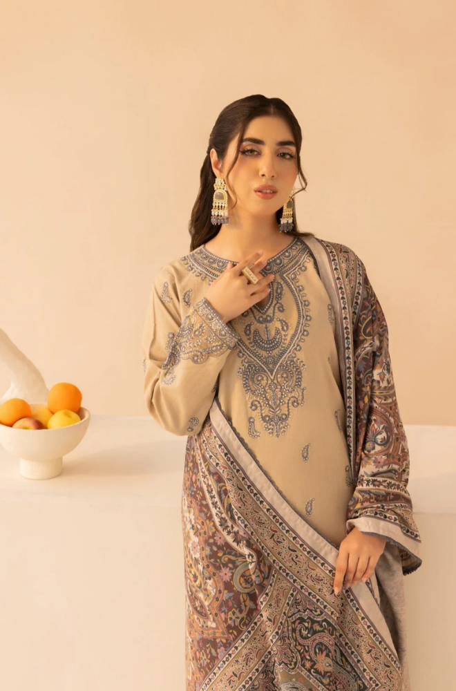 Mohagni - 3PC Lawn Embroidered Suit - FFU0212 - Farakh Fabrics